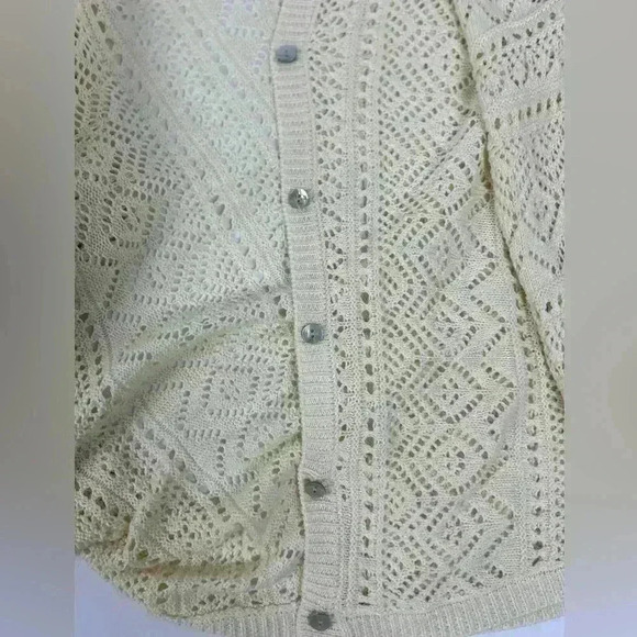 Cyrus NWT Open Stitch Creamy Alabaster Off White Cardigan Sweater SZ X-Large - Picture 9 of 10
